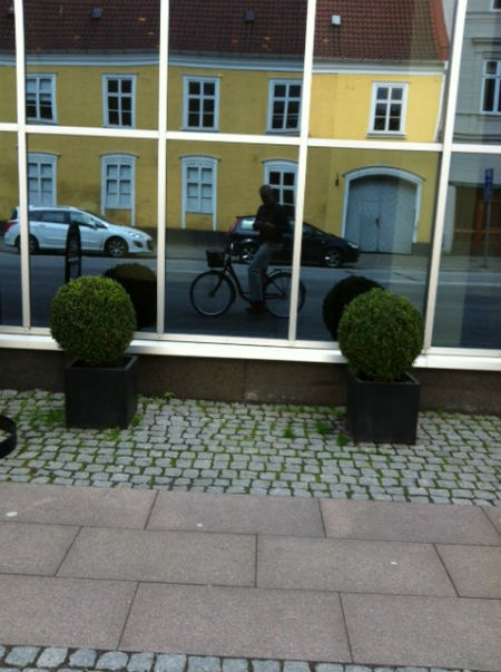 Mike on bike in Malmo